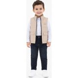 Cansın Mini Kahverengi Şişme Yeleki Gömlekli Erkek Çocuk Pantolonlu 3lü Takım 24522 - 2 - 3 Yaş