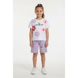 Cansın Mini Lila Çiçek Desenli Tişörtlü Kız Çocuk Şortlu 2 Takım 23852 - 6 - 7 Yaş