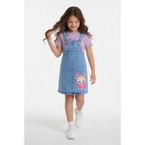 Cansın Mini Lila Kalpli Balerin Desenli Badili Jean Salopetli Kız Çocuk Takım 24086 - 4 - 5 Yaş