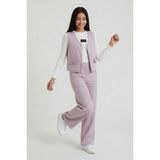 Cansın Mini Pembe Cepli Keten Yelekli Yüksek Bel Pantolonlu Badili Kız Çocuk Takım 24571 - 8 - 9 Yaş