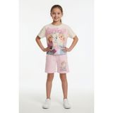 Cansın Mini Pembe Karlar Kraliçesi Baskılı Kız Çocuk Tişörtlü Şortlu Takım 23949 - 4 - 5 Yaş