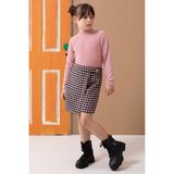 Cansın Mini Pembe Kazayağı Desenli Şort Etekli Badili Kız Çocuk Takım 19560 - 3 - 4 Yaş