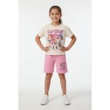 Cansın Mini Pembe Kız Çocuk Temalı Şortlu Tişörtlü 2li Alt Üst Takım 23934 - 3 - 4 Yaş