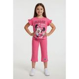 Cansın Mini Pembe Minnie Desenli Tişörtlü Fitilli Pantolonlu Kız Çocuk Alt Üst Takım 23833 - 3 - 4 Yaş