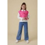 Cansın Mini Pembe Ponponlu Süveterli Gömlekli Kız Çocuk Jean Pantolonlu 3lü Takım 24106 - 5 - 6 Yaş