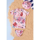 Cansın Mini Pembe Şapkalı Kız Çocuk Mayo Takımı 19050 - 5 - 6 Yaş