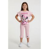 Cansın Mini Pudra Minnie Desenli Tişörtlü Fitilli Pantolonlu Kız Çocuk Alt Üst Takım 23836 - 3 - 4 Yaş