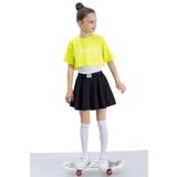 Cansın Mini Siyah Beli Lastikli Fitilli Kız Çocuk Tenis Eteği 21044