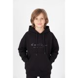 Cansın Mini Siyah Göğüs Yazılı Kanguru Cepli Kapüşonlu Erkek Çocuk Sweatshirt 19339