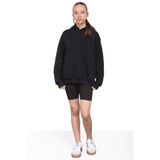 Cansın Mini Siyah Kanguru Cepli Basic Şardonlu Kız Çocuk Kapüşonlu Sweatshirt 21207
