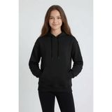 Cansın Mini Siyah Kız Çocuk Kanguru Cepli Şardonlu Kapüşonlu Sweatshirt 24687 - 13 - 14 Yaş