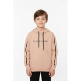 cansınmini Bej Baskılı Erkek Çocuk Şeritli Kapüşonlu Sweatshirt 19217