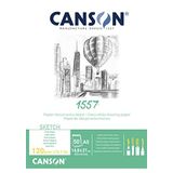 Canson 204127407 1557 çizim ve eskiz kağıdı, A5, saf beyaz