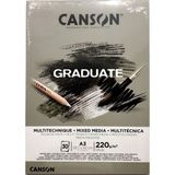 Canson A3 Çizim Bloğu (Çizim Defteri) Graduate Mix Media Gri 30 Yaprak 220 Gram 400110372