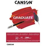 canson a3 çizim bloğu (çizim defteri) graduate yağlı boya ve akrilik 20 yaprak 290 gram 400110381 - Yok