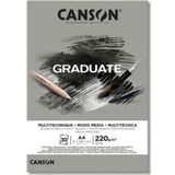 Canson A4 Graduate Mix Media Gri 30 Yaprak 220 gr Resim Defteri