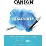 Canson Graduate 20 Yaprak A3 250 Gram Sulu Boya Kağıdı Blok