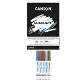 Canson Graduate A4 Siyah Blok 120 Gr 20 Yp Giotto Decor Metalik Keçeli Kalem 5 Renk
