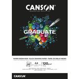 Canson Graduate - C400110386 çizim kağıdı - çizim bloğu, DIN A4, 20 yaprak, 120 g/m², siyah