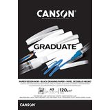 Canson Graduate - C400110387 çizim kağıdı - çizim bloğu, DIN A3, 20 yaprak, 120 g/m², siyah