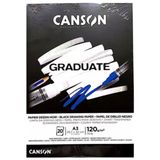 Canson Graduate Cangrad Siyah 20 Sayfa A3 120 gr Çizim Bloğu