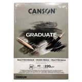 Canson Graduate Mıx Medıa Gri 30 Yaprak A3 220 gr Çizim Bloğu