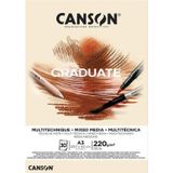 Canson Graduate Mix Media Natural Çizim Defteri A3 220G 30 Yaprak