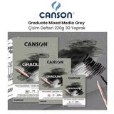 Canson Graduate Mixed Media Grey 220 gr 30 Yaprak Çizim Defteri