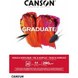 Canson Graduate, Yağlı ve Akrilik Boya Kağıdı, Hafif Pürüzlü Yüzey, 290 G/m², Kısa Kenard