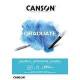 CANSON Mezun Suluboya 250 gsm A5 Kağıt, Soğuk Preslenmiş, Tampon Yapıştırılmış Kısa Taraf, 20 Doğal Beyaz Çarşaf, Öğrenci Sanatçılar için İdeal