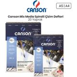 Canson Mix Media Spiralli 20 Yaprak 200 gr Çizim Defteri