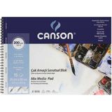 Canson Multi Purpose Art Pad Medium Grain 200GR Çok Amaçlı Resim Defteri 15 Sayfa 35X50CM - Karışık-Çok Renkli - standart