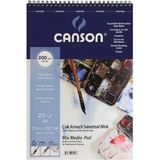 Canson Multi Purpose Art Pad Medium Grain 200GR Çok Amaçlı Resim Defteri 20 Sayfa A4 (21X29.7CM) - Karışık-Çok Renkli - standart