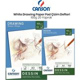Canson White Drawing Paper Pad Beyaz A4 160 gr 20 Yaprak Çizim Defteri