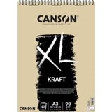 Canson Xl Kraft Eskiz ve Resim Defteri, Spiralli, 60 Sayfa, A3, 90G