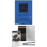 Canson Xl Mix Media Sanatsal Blok A4 Ve Lyra Rembrandt Art Design Profesyonel Dereceli Kalem Seti 12`li Met