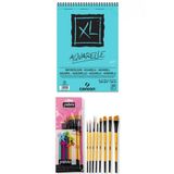 Canson Xl Suluboya Blok A4 30 Yp. + Pebeo 8'li Fırça Seti (Set 6)