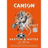 Canson Xsmart Çizim Kağıdı, Beyaz, Ince Taneli, 90 G/m², Uzun Taraflı Yapışkan Blok, A4-21 x