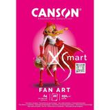 CANSON Xsmart FanArt, çizim kağıdı, beyaz, düz, 250 g/m², uzun sayfa, A4-21 x 29,7 cm, beyaz,