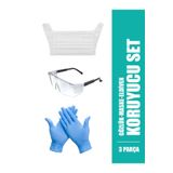 CanStar Koruyucu Gözlük - Maske - Eldiven 3'lü Set