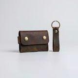 ÇANTA %100 Hakiki Deri El Yapımı Mini Kartlık ve Anahtarlık Seti - Minimalist Unisex Cüzdan 6x9 cm VYH-TE7UOYY