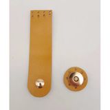 Çanta Aksesuar 11x3 cm Hardal Gerçek Deri Düz Çanta Kapağı Light Gold Metalli