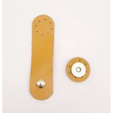 Çanta Aksesuar 11x3 cm Hardal Gerçek Deri Yuva Model Çanta Kapağı Light Gold Metalli