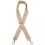 Çanta Aksesuar 120x3 cm Jüt Kolon Çanta Sapı Bej Çizgili Gümüş Metalli