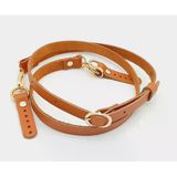 Çanta Aksesuar 130x1.5 cm Taba-Turuncu Gerçek Deri Light Gold Tokalı Çanta Sapı
