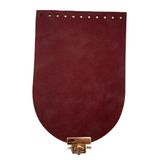 Çanta Aksesuar 15x22 cm Süet Nubuk Deri Bordo Renk Kapak Light Gold Metalli