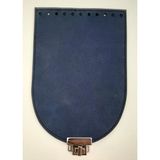 Çanta Aksesuar 15x22 cm Süet Nubuk Deri Lacivert Renk Kapak Gümüş Metalli