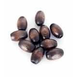 Çanta Aksesuar 17 Mm 10 Adet Koyu Renk Ahşap Oval Boncuk