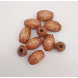 Çanta Aksesuar 17 mm Ahşap Oval Boncuk Taba Renk 10 Adet