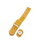 Çanta Aksesuar 18x2,3 cm Hardal Gerçek Deri Tokalı Çanta Kapağı Light Gold Metalli